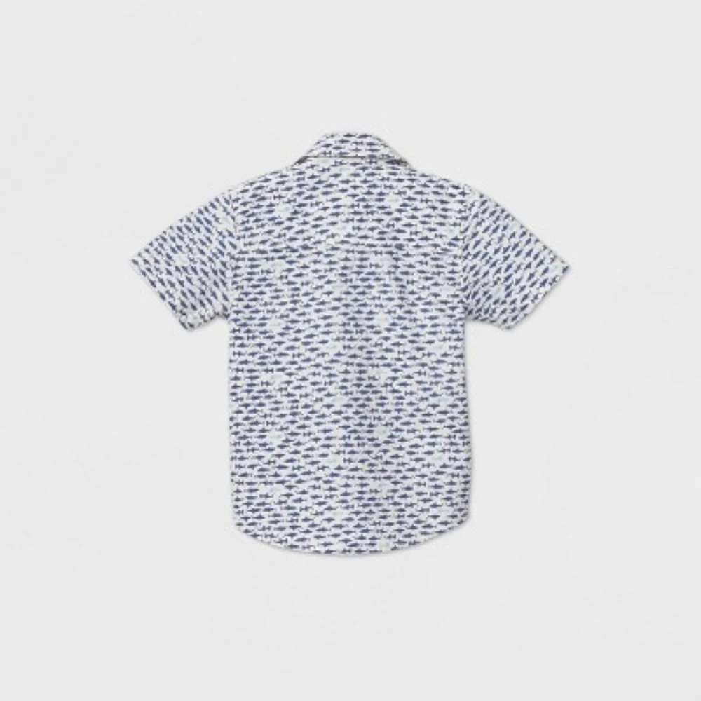 OshKosh B'gosh Toddler Boys' Short‎ Sleeve Button-Down Shirt - Blue Size 2T